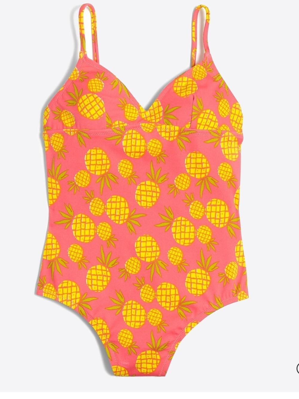J. Crew Pink Pineapple Print One-Piece Swimsuit Small